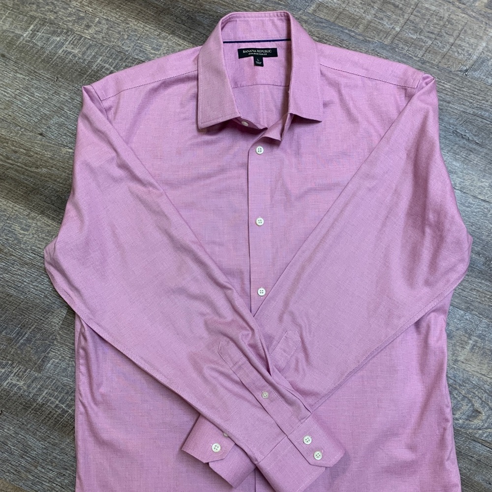 Banana Republic Sz L Non-Iron Slim Fit Men’s Shirt
